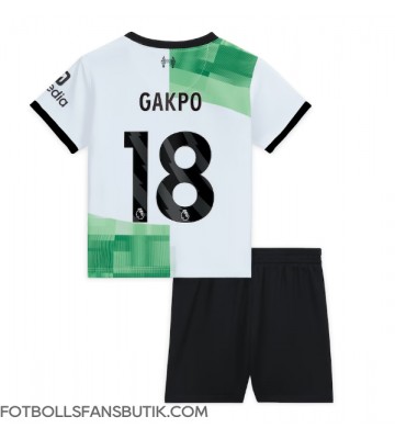 Liverpool Cody Gakpo #18 Replika Bortatröja Barn 2023-24 Kortärmad (+ Korta byxor)